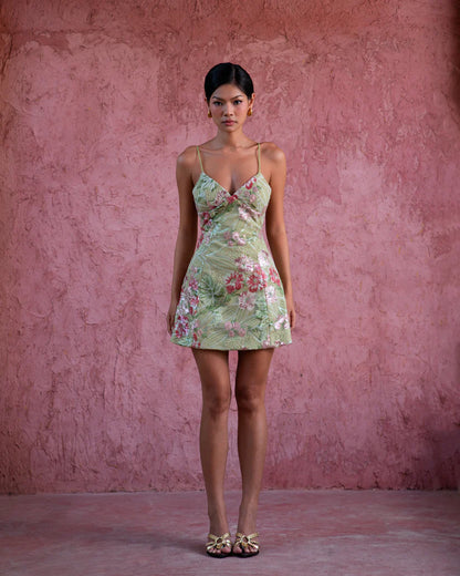 Flora dress - Floral embellished mini dress